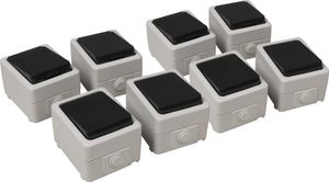 8-teiliges Feuchtraum-Set McPower "Taff Starter", grau, IP44