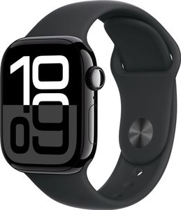 Watch Series 10 GPS, 46 mm Aluminiumgehäuse Diamantschwarz, Sportarmband Schwarz - M/L