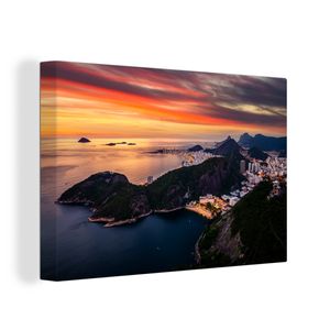 OneMillionCanvasses® Malba na plátně Nástěnná malba na plátně - Rio de Janeiro při západu slunce - 90x60cm