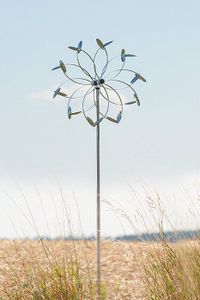Edelstahl Windspiel Wind Flower ST Ø 50 cm inkl. Stab ca. 160 cm
