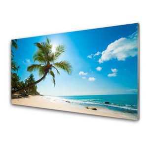 Wandbild aus Plexiglas® Druck auf Acryl 120x60 Landschaften Seychellen Strand 