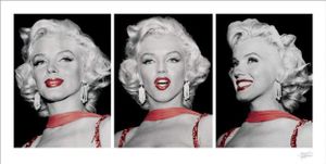Kunstdruck Marilyn Monroe Red Dress Triptych 100x50cm
