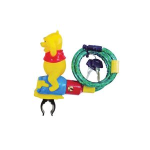 Fahrrad-Spiralschloss Kinder Winnie the Pooh mit 2 Schlüssel, Diebstahlschutz für Fahrräder