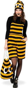 Bienen Kostüm Fleece Latzhose Hummel mit Stachel für Damen Bienen Kostüm Fleece Latzhose Hummel mit Stachel für Damen