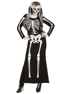 Damen Skelett Kleid Skelegance  - Halloween Skelettkleid M - 38/40