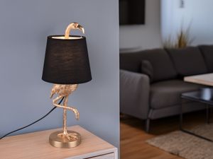 Trio Leuchten - Landhaus I Vintage Art Deco Tischlampe Gold I Messing mit Schwarz - Koen I Wohnzimmer I Schlafzimmer - Kunststoff Organisch - LED geeignet E14