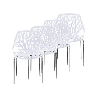 Dizajnová stolička Makika Retro Chair - CALUNA Set of 4 in White