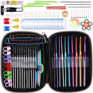 100er Häkelhaken Set aus Aluminium mit Tasche Häkelnadeln Mini Häkeln Stricknadeln Stricken für Kinder ab 8 Jahren Bunte Nadeln Ergonomische Retoo