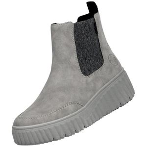 Rieker Damen Chelsea Boot Keilabsatz Profilsohle Stiefelette N2553, Größe:41 EU, Farbe:Grau