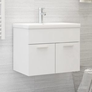 CLORIS Badschrank| Waschtisch| Unterschrank| Waschbeckenunterschrank Weiß 60x38,5x46 cm Holzwerkstoff