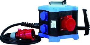 HEDI Steckdosenenverteiler Drehstrom 32 A, 4x Steckdosen 250V, 1x CEE Steckdosen 5x16A 400V, 1x CEE Steckdose 5x32A 400V + Fehlerstromschalter 25/0,03A, 2,5 m