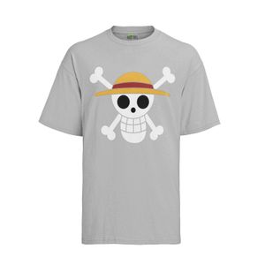 One Piece Monkey D. Luffy Anime Herren Bio T-Shirt Anime Manga Totenkopf Flagge