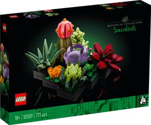 LEGO Icons Sukkulenten Künstliche Blumen Set für Erwachsene, Blumenstrauß-Bausatz, Kreatives Hobby, Home Deko, Geschenk-Idee für Frauen, Männer, Sie & Ihn, Botanische Sammlung (Baue 9 Pflanzen) 10309