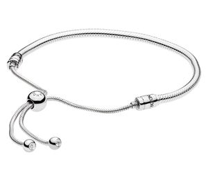 Pandora 597125CZ Schlangen-Gliederarmband mit Schiebeverschluss Silber
