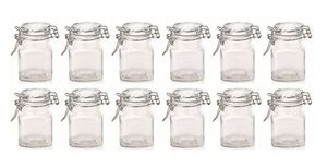 Petit Bügelverschlussglas eckig 100 ml 12 Stück Dessertglas Gewürzglas Bügelglas