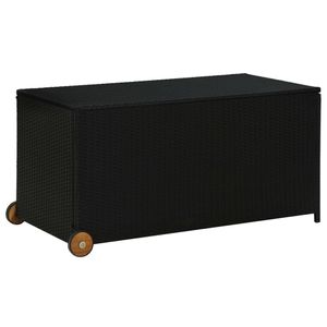 vidaXL Záhradný box na vankúše čierny 120x65x61 cm polyratan
