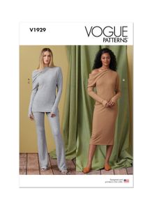 Vogue® Patterns Papierschnittmuster Damen Stricktop, Kleid & Hose V1929 Vogue® Patterns Größe: Y5 (18-20-22-24-26)