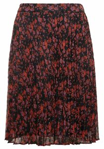 sheego Damen Große Größen Plisseerock mit Plissees-Falten und eingewebtem Muster A-Linien-Rock Citywear feminin - gemustert