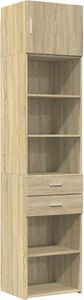 vidaXL Úzka vysoká skriňa Sonoma dub 50x42,5x225 cm Materiál na báze dreva