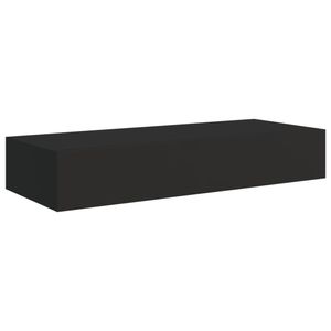 vidaXL Wandregal mit Schublade Schwarz 60x23,5x10 cm MDF