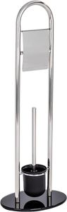 WENKO Stand WC Garnitur Toiletten Bürsten Klo Edelstahl Rollen Halter Atlanta