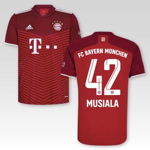 FC Bayern München Heimtrikot Kinder Saison 2021/22, Größe:152, Spielername:42 Musiala