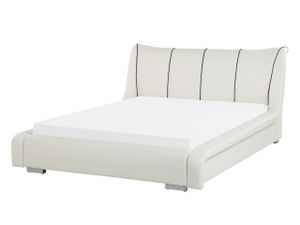 Wasserbett Weiß Leder 140 x 200 cm Schlafzimmer