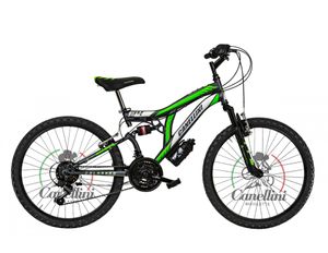 Detský bicykel Horský Canellini COLORADO 24" - 18 rýchlostí - Titánovým/Zelená