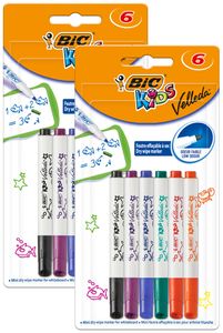BIC Kids Mini Velleda Whiteboard Marker versch. Farben, 2 x 6er Pack
