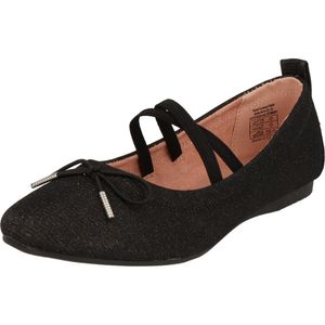 Indigo 422-412 Mädchen Freizeit Ballerina Schuhe Schleife Glitzer Schwarz