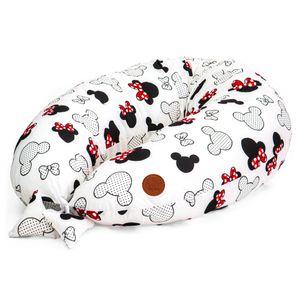 Stillkissen Schwangerschaftskissen zum Schlafen Seitenschläferkissen Lagerungskissen für Baby XXL Pregnancy Pillow Weiß mit Maus Motiv