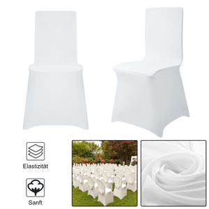LZQ 100 kusov univerzálnych krytov na stoličky Stretch White Chair Covers Moderný strečový kryt na svadby a párty NarodeninovéImitáciaácie