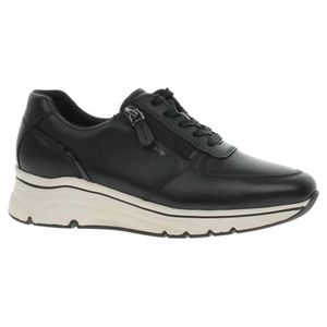 Tamaris Damen Sneaker Leder Schnürung Reißverschluss Halbschuh 1-23711-42, Größe:41 EU, Farbe:Schwarz