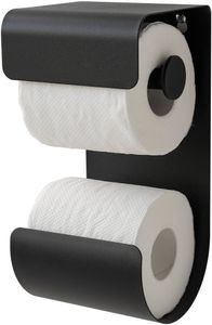 Sealskin Brix Toilettenpapierhalter mit integriertem Reserverollenhalter, Metall, Farbe Schwarz