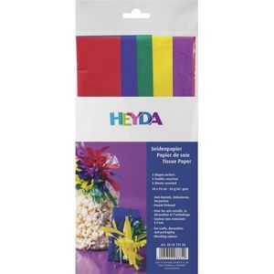 HEYDA 203375706 Seidenpapier 50 x 70 cm gelb mittelrot violett  dunkelblau dunkelgrün