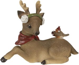 Clayre & Eef Figur Hirsch 17x7x13 cm Braun Polyresin