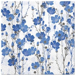 Servietten 20 Stück Weihnachtsdeko Papierservietten Tischdeko Blau Blumen