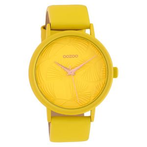 Oozoo Armbanduhr gelb Leder C10395 Timepieces Damen Analog-Quarzuhr UOC10395