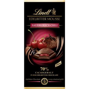 Lindt Edelbitter Mousse Sauerkirsche Chili Tafelschokolade 150g