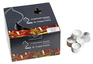 Gala Kerzen 030 111 001 Premium Teelichter, Ø 3,8cm, weiß (100er Pack)
