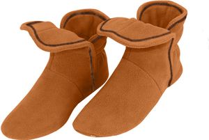 RAIKOU Hausschuhe Damen, Herren aus Micro Fleece mit ABS und Rutschfester Sohle Orange 43/46
