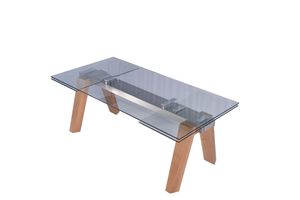 KAWOLA Esstisch Tisch aus Glas 200 x 100 cm ausziehbar MOUNTY