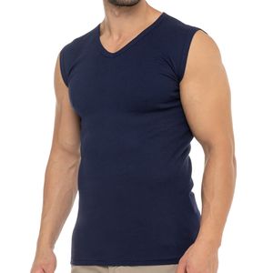 Celodoro Herren Business Muskelshirt V-Neck (1 Stück) Feinripp Top - Marine L