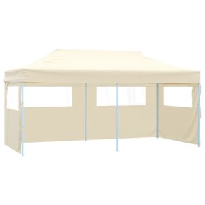 vidaXL Pop-Up-Partyzelt Faltbar Creme 3×6 m