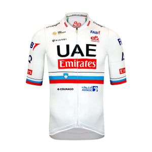 PISSEI Kurzarm Fahrradtrikot - UAE TEAM EMIRATES SLOVENIAN 2024 - Weiß/Rot 2XL