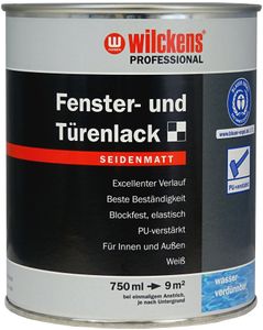 Wilckens Professional Fenster- & Türenlack seidenmatt, 750 ml, Weiß