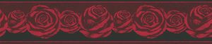 A.S. Création Bordüre Only Borders mit Rosen floral rot schwarz 5,00 m x 0,13 m