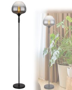 Stehleuchte Wohnzimmer Rauchglas Stehlampe Schwarz Standleuchte Standleuchte