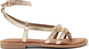 Lazamani Salma Damen Leder-Sandalen Gold Größe 39