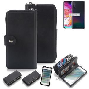 K-S-Trade 2in1 Handyhülle Schutzhülle kompatibel mit Samsung Galaxy A70  & Portemonnee Cover Handy Hülle Case Etui Geldbörse Wallet Bookstyle